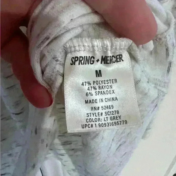 Spring + Mercer Space Dye Tee White & Gray Long Sleeve Oversized Size Medium EUC - Picture 2 of 4